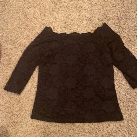 Off the shoulder maurices black lace shirt - Picture 1 of 2
